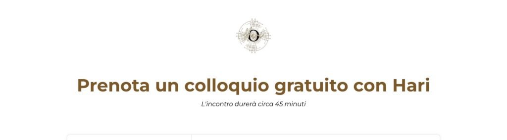 Harihar — pagina per prenotare un colloquio gratuito