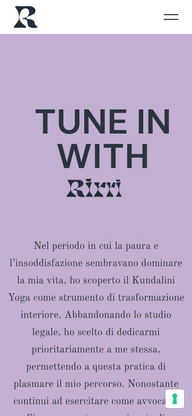 Homepage del sito Io Sono Rirri su smartphone