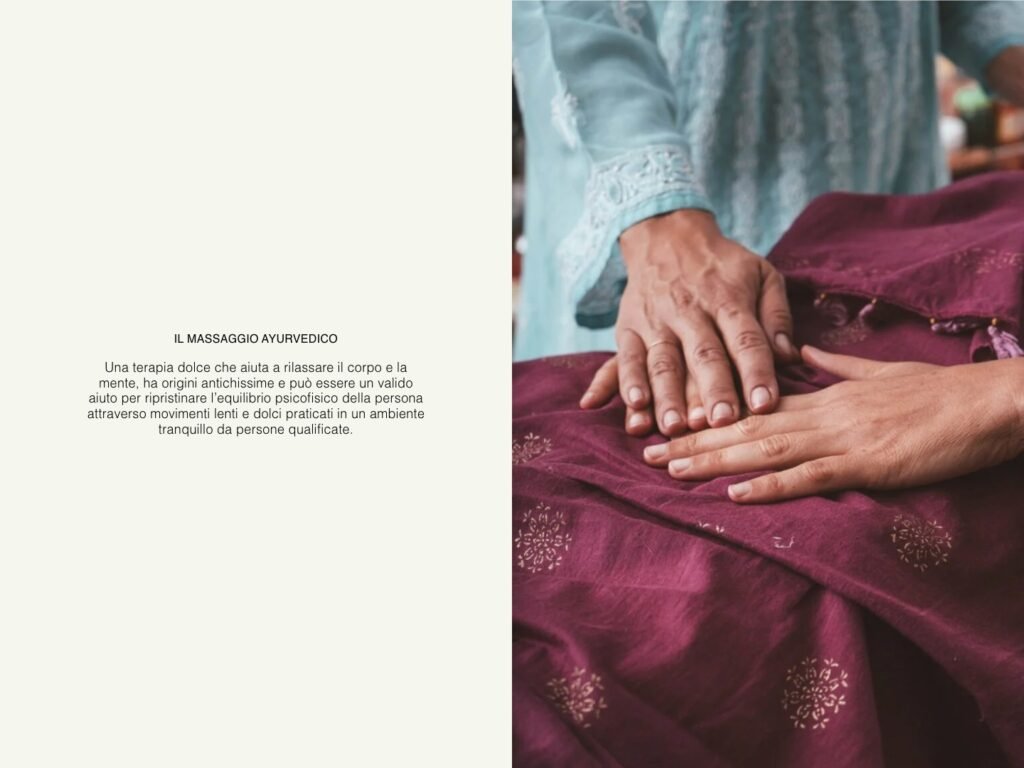 Sezione Massaggio ayurvedico del sito di Laura Rosicarelli