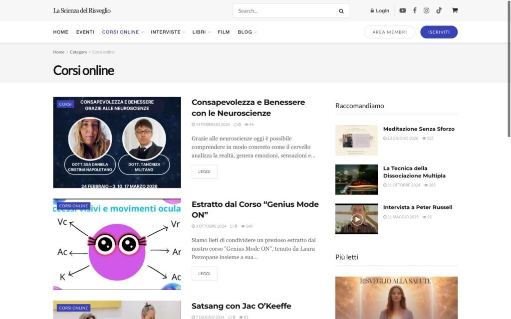 La Scienza del Risveglio — corsi online