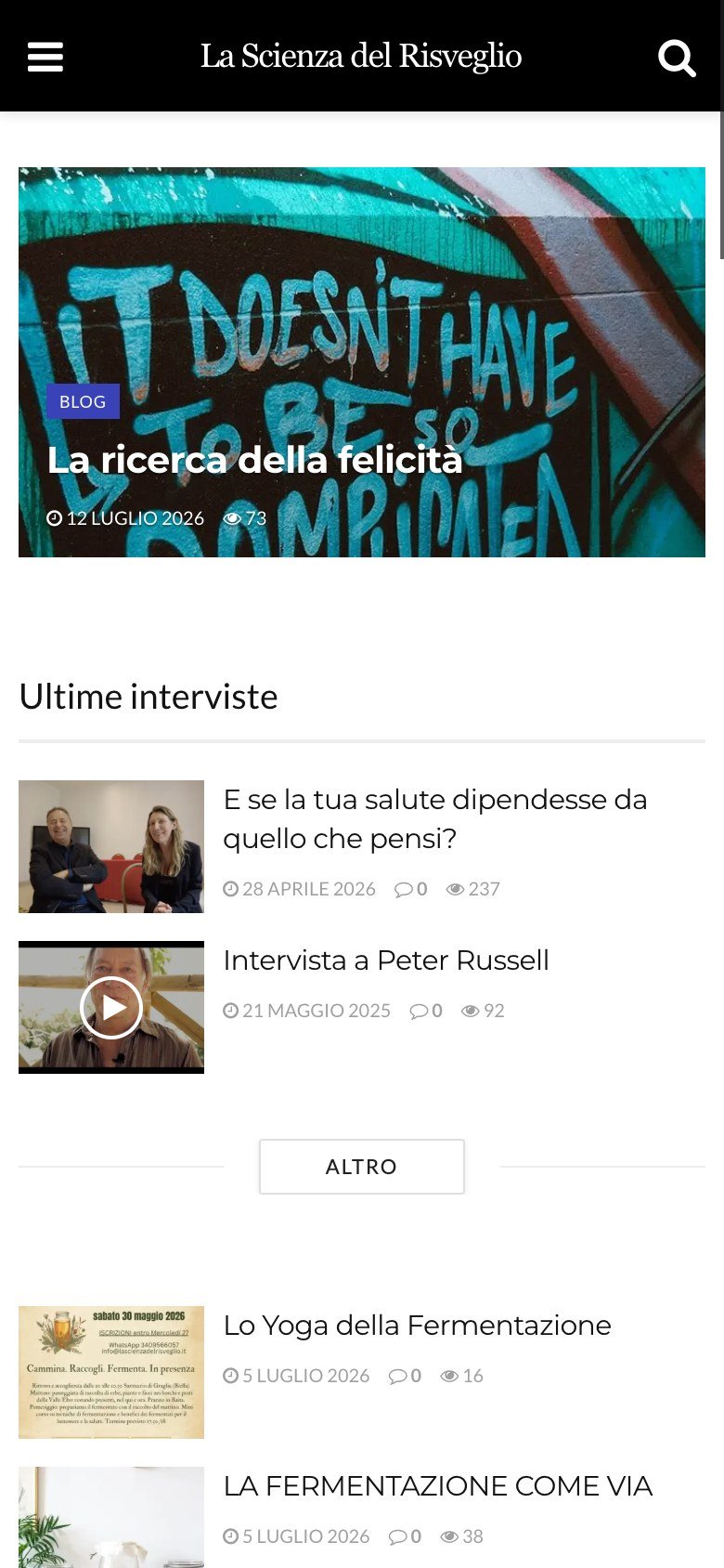 La Scienza del Risveglio — home su smartphone