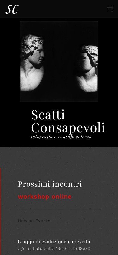 Scatti Consapevoli — home su smartphone