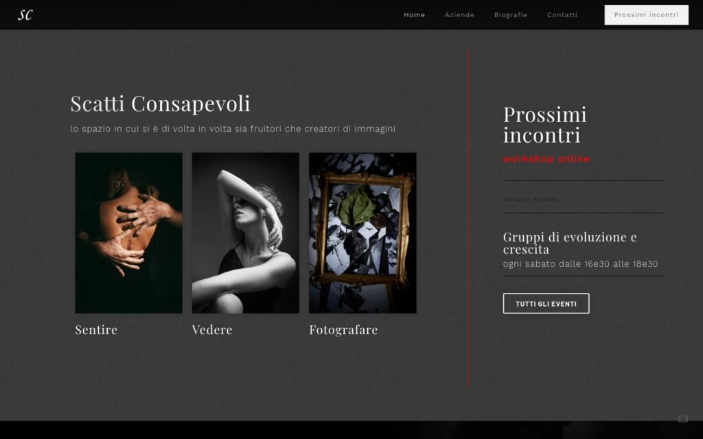 Scatti Consapevoli — sezione Sentire, Vedere, Fotografare